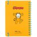 Блокнот на резинке А-5 80листов клетка, спираль боковая, твердая обложка Garfield