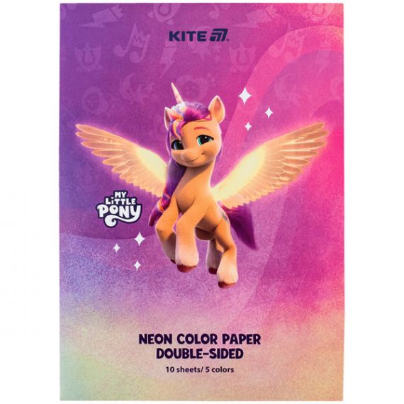 Папір кольоровий неон А-4 10арк 5кольорів Little Pony Kite Папір кольоровий неон А-4 10арк 5кольорів Little Pony Kite