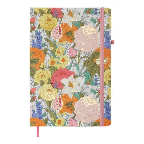 Блокнот на резинке А-5 80листов клетка, твердая обложка, Rose розовый, кремовая бумага