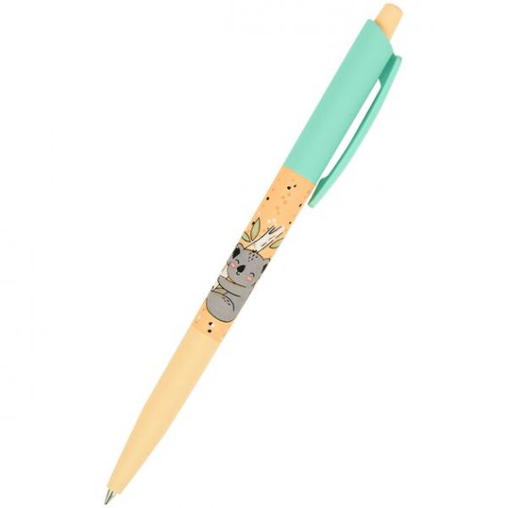 Ручка шариковая Axent Koala автоматическая, прорезиненный корпус, синяя