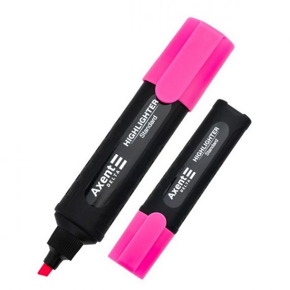 Маркер текст. Axent Delta рожевий 1-5мм