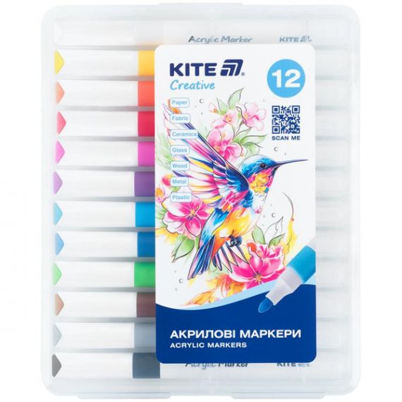 Набор маркеров sketch акрил Jumbo 12шт Kite Creative