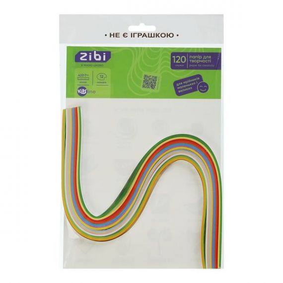 Набір кольорового паперу для квілінгу 12 кол. 120 арк. 0,7х42см, 120 щільнісь ZiBi Набір кольорового паперу для квілінгу 12 кол. 120 арк. 0,7х42см, 120 щільнісь ZiBi