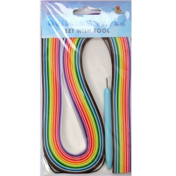 Набір кольорового паперу для квілінгу 15 кол. 150 арк. 0,5х52см, 100 щільнісь