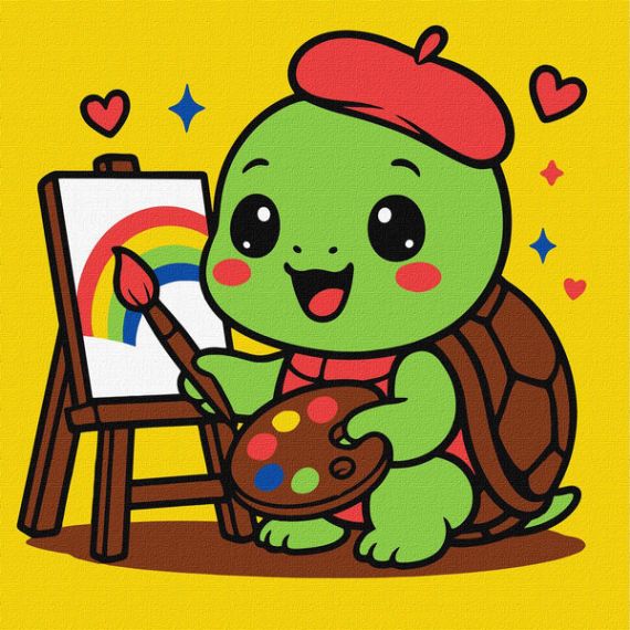 Картина по номерах 25х25см Черепашка художник