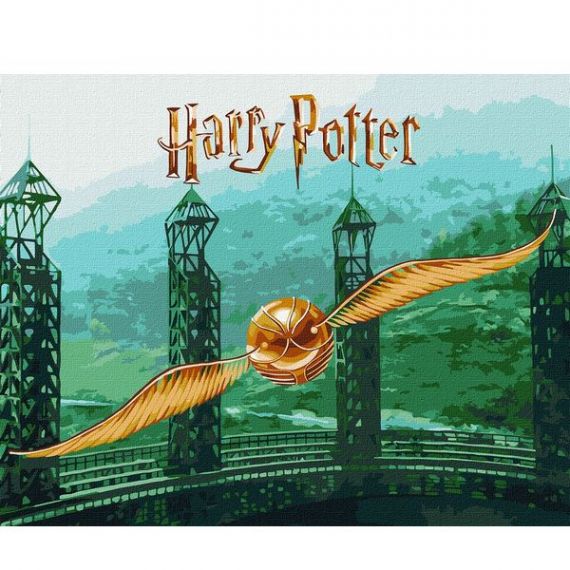 Картина по номерах 40х50см Harry Potter: Золотий Снітч з фарбами металік extra