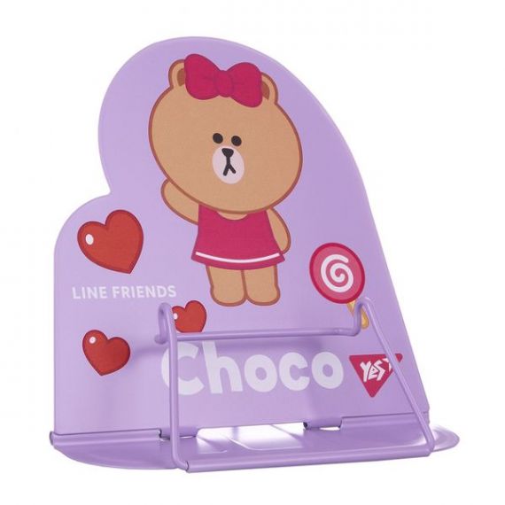 Подставка для книг металлическая фигурная Line Friends Choco сиреневая Yes