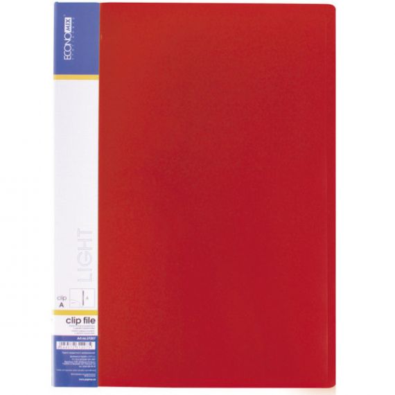 Папка-швидкозшивач пластикова А-4 Clip A Economix Light червона