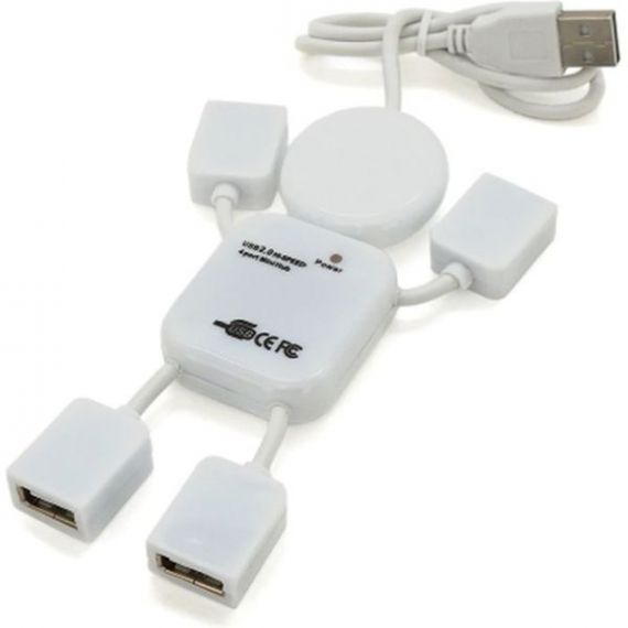 Хаб-USB Voltronic USB 2.0 to 4xUSB man OEM (YT-HM4-W)