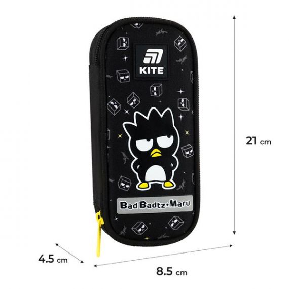Пенал Kite на блискавці, овальний Bad Badtz Maru 21х8,5х5см
