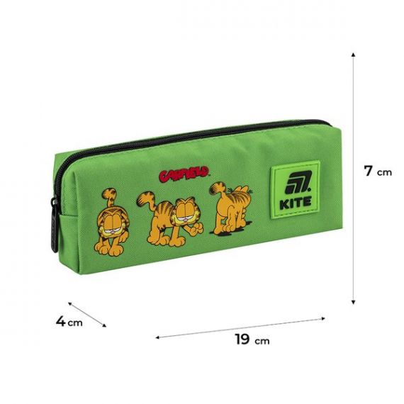 Пенал Kite на блискавці, 1 відділення, Garfield, 19х6,5х3,5см