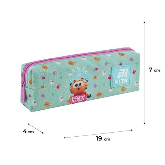 Пенал Kite на блискавці, 1 відділення, Garfield, 19х6,5х3,5см
