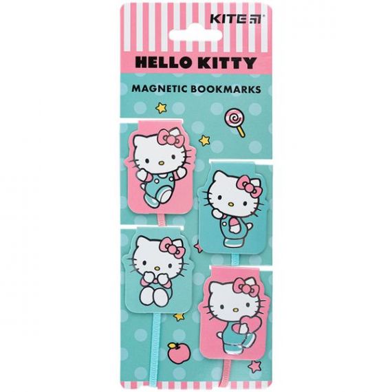 Закладки з магнітом з індикатором рядка Kite Hello Kitty (набір 4шт )