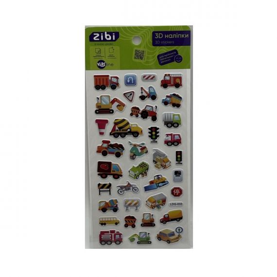 Наліпка 3D 18х9,5см Вантажівочки Zibi