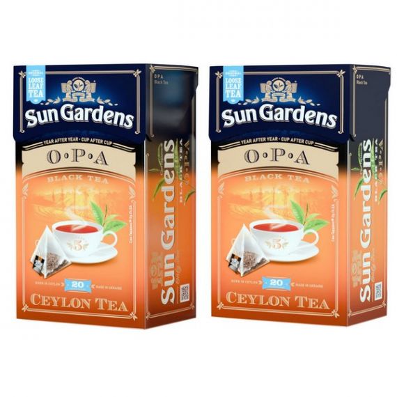 Чай Sun Gardens 2грх20пак.пірамідки ОПА чорний крупнолистовий Чай Sun Gardens 2грх20пак.пірамідки ОПА чорний крупнолистовий