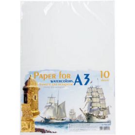 Папір для акварелі А-3 200г 10арк в п/п пакеті