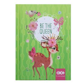 Блокнот А-6 64аркуші клітинка крем.папір, твеода обкл. мат.ламінація, глітер BE THE QUEEN *ZiBi
