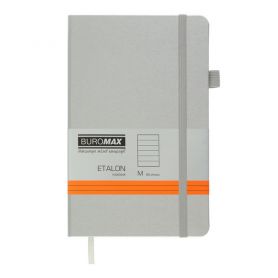 Блокнот на резинке А-5- 96листов линия, твердая обложка искуственная кожа, крем.блок ETALON