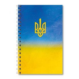 Блокнот А-6 48листов клетка, спираль боковая, картононная обложка, Герб, Полиграфист