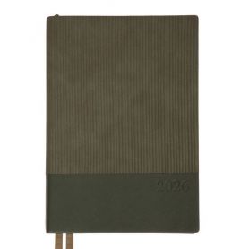 Щоденник датований Leo planner 2026 А-5 Velvet темно-зелений, гнучка обкладинка, кремовий папір