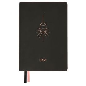 Ежедневник Leo Planner А-5 160листов линия, мягкая обложка черная, Hypnotic