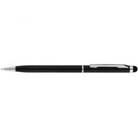 Ручка кулькова Economix автоматична Stylus металева, корпус чорний, синя
