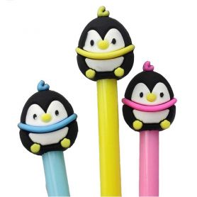 Ручка кулькова Пінгвін асорті синя