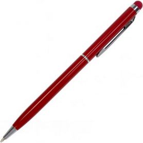 Ручка кулькова Economix автоматична Stylus металева, корпус червоний, синя