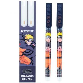 Ручка гелева Kite Naruto пиши-стирай синя, 2шт у пеналі