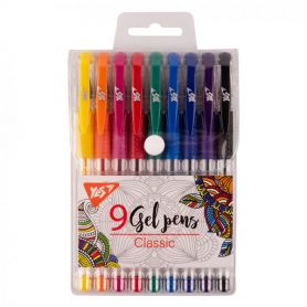 Набір ручок гелевих 9 кольорів Classic YES