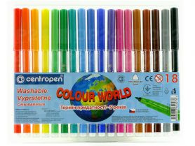 Фломастери 18шт. Centropen Colour world