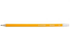 Олівець графітний Buromax НВ жовтий з гумкою