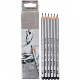 Набір олівців графітних Marco Raffine 6шт. 2Н-3В