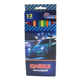 Карандаши цветные 12шт. J.Otten Car пластиковые