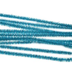 Дріт синельний 30см, бірюзовий з блискітками
