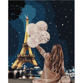 Картина по номерах 40х50см Незабутній вечір в Парижі