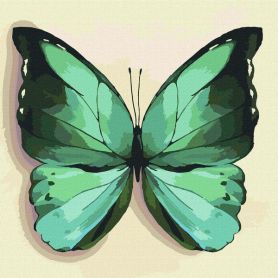 Картина по номерах 25х25см Зелений метелик