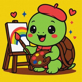 Картина по номерах 25х25см Черепашка художник Картина по номерах 25х25см Черепашка художник