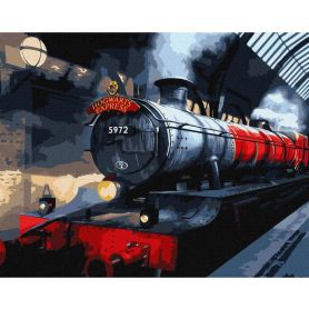 Картина по номерах 40х50см Harry Potter: Гоґвортський експрес з фарбами металік extra