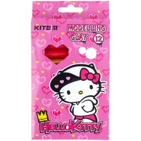 Пластилін Kite 12 кольорів 200г восковий, Hello Kitty