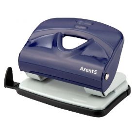 Діркопробивач Axent Exakt-2 20арк металевий з лінійкою синій