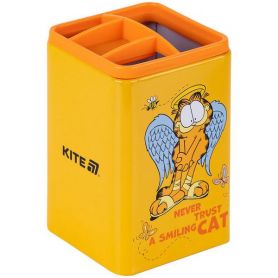 Стакан для ручек металлический 4 отделения квадратный Garfield Kite