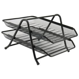 Лоток горизонтальний 2-х ярусний металевий сітка чорний Axent Лоток горизонтальний 2-х ярусний металевий сітка чорний Axent