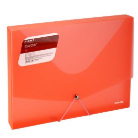 Папка-бокс пластиковая А-4 на резинке 30мм Axent прозрачная красная