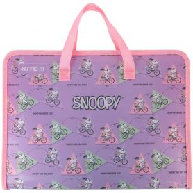 Портфель пластиковий А-4 1від. на блискавці, тканеві ручки Snoopy Kite