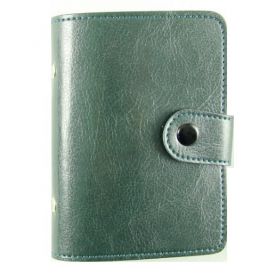 Візитниця 24 візитки 80х105 на кнопці, Sarif зелена Brisk Office