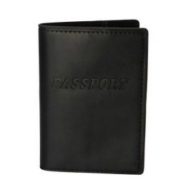 Обкладинка для паспорта чорна шкіра