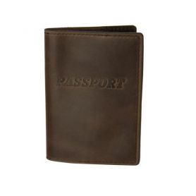 Обкладинка для паспорта коричнева темна шкіра