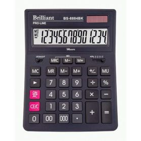 Калькулятор Brilliant 14р бухг. 2эл.живлення, чорний 205х155х35мм