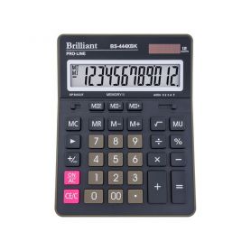Калькулятор Brilliant 12р. бухг. 2ел.живлення, чорний 203х155х36мм